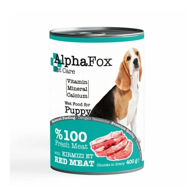 Alpha Fox Kırmızı Etli Yavru Köpek Konservesi 400 Gr
