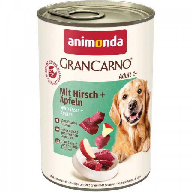 Animonda Gran Carno Geyik Etli ve Elmalı Köpek Konservesi 400 Gr