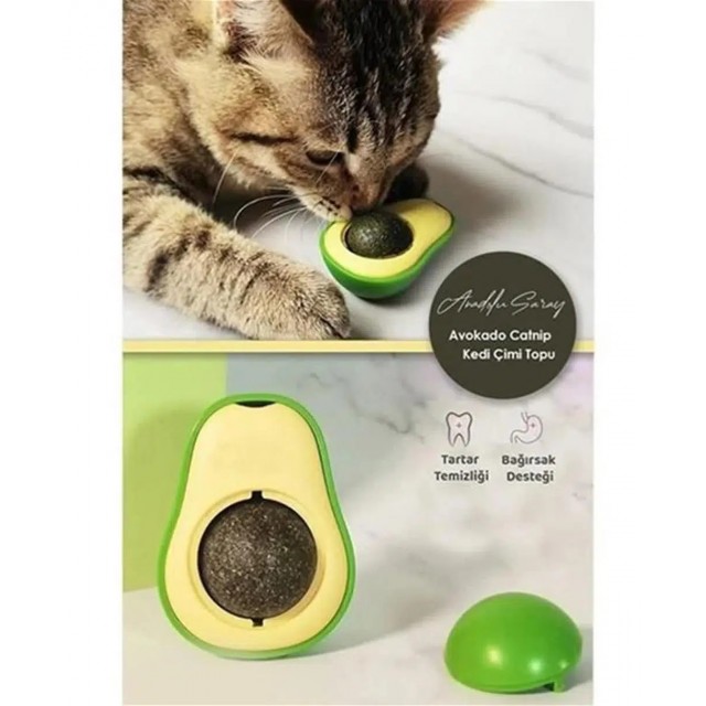 Avokado Tasarımlı Kedi Catnip Yalama Topu