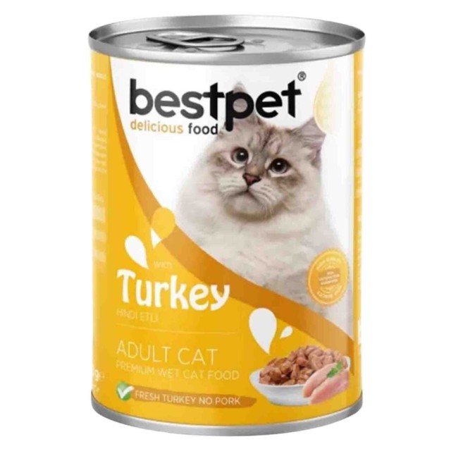 BestPet Hindi Etli Yetişkin Kedi Konservesi 400gr