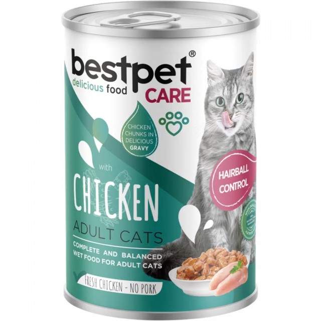 Bestpet Hairball Tüy Yumağı Kontrollü Tavuk Eti Kedi Konservesi Gravy 400 Gr
