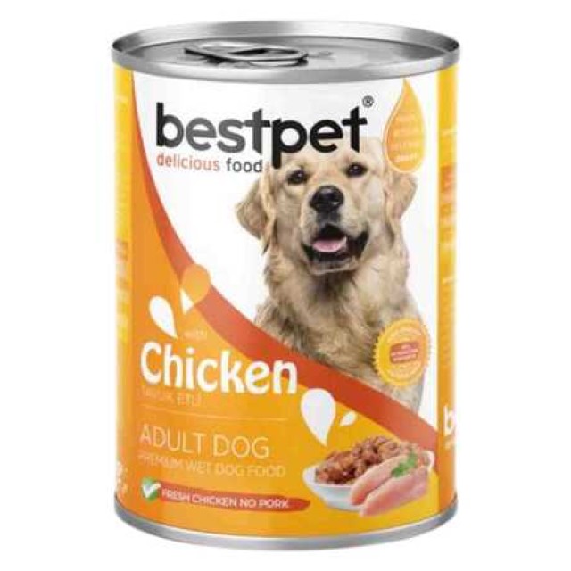 BestPet Sos İçinde Parça Tavuk Etli Yetişkin Köpek Konservesi 400gr
