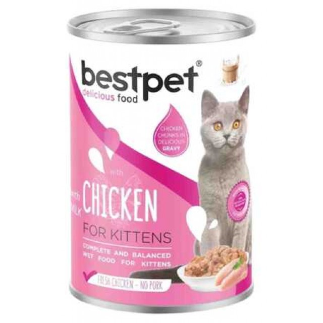 BestPet Tavuklu ve Sütlü Yavru Kedi Konservesi 400gr