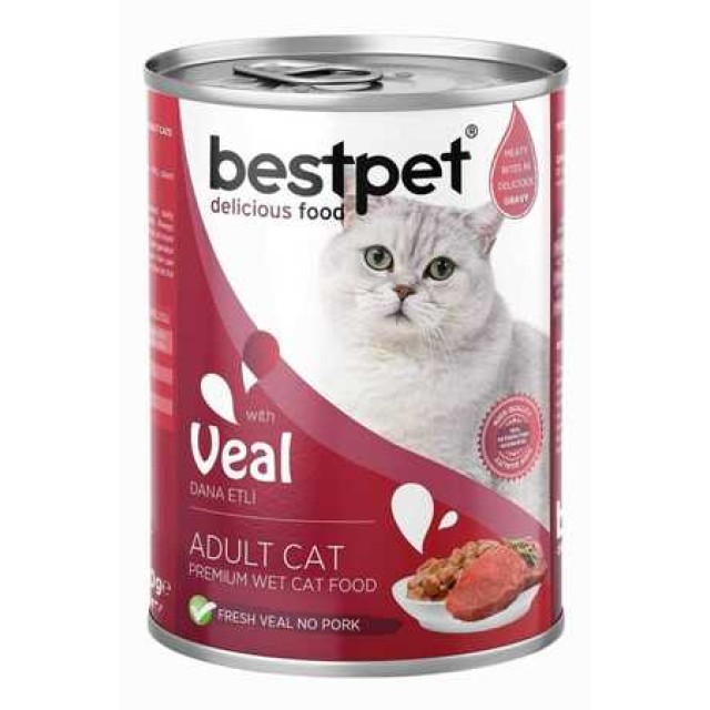 Bestpet Taze Geyik Parça Etli Ve Soslu Yetişkin Kedi Konservesi 400gr