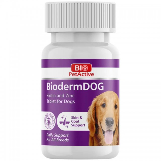 Bio PetActive Biodermdog Köpekler İçin Çinko ve Biotin Tablet (75 Tablet) 37.5 Gr