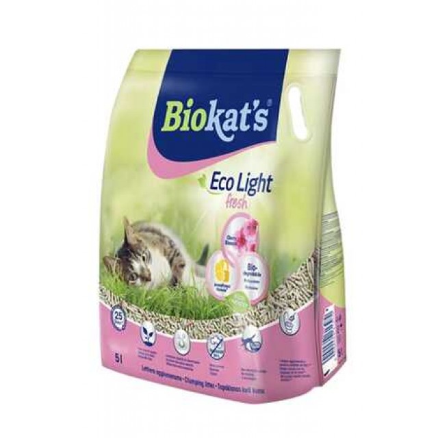 Biokats Eco Light Fresh Cherry Blossom Kiraz Çiceği Kokulu Pelet Kedi Kumu 5lt