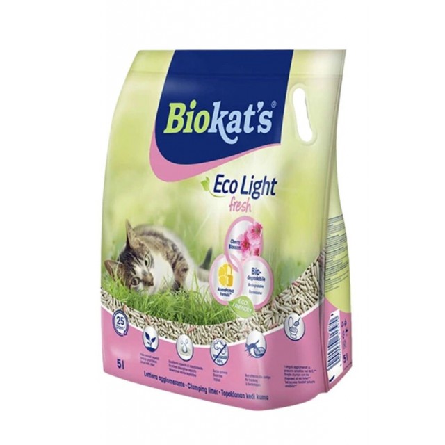 Biokats Eco Light Fresh Cherry Blossom Kiraz Çiceği Kokulu Pelet Kedi Kumu 5lt
