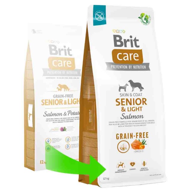 Brit Care Skin & Coat Senior Light Somonlu Tahılsız Yaşlı Köpek Maması 3kg