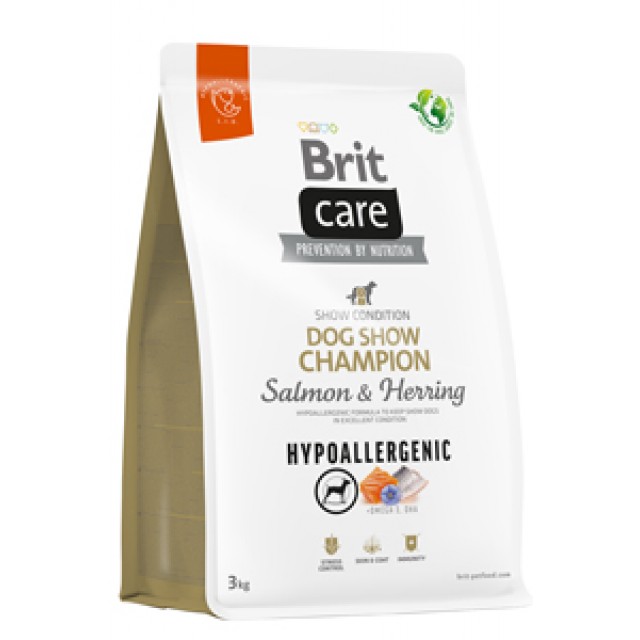 Brit Care Hipoalerjenik Dog Show Champion Somonlu ve Ringa Balıklı Yetişkin Köpek Maması 3kg