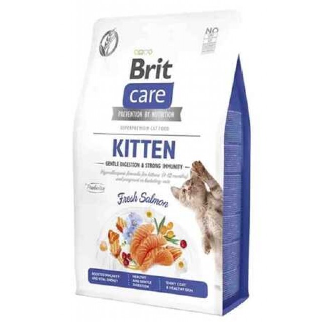 Brit Care Gentle Digestion & Strong Immunity Somonlu Tahılsız Yavru Kedi Maması 2kg
