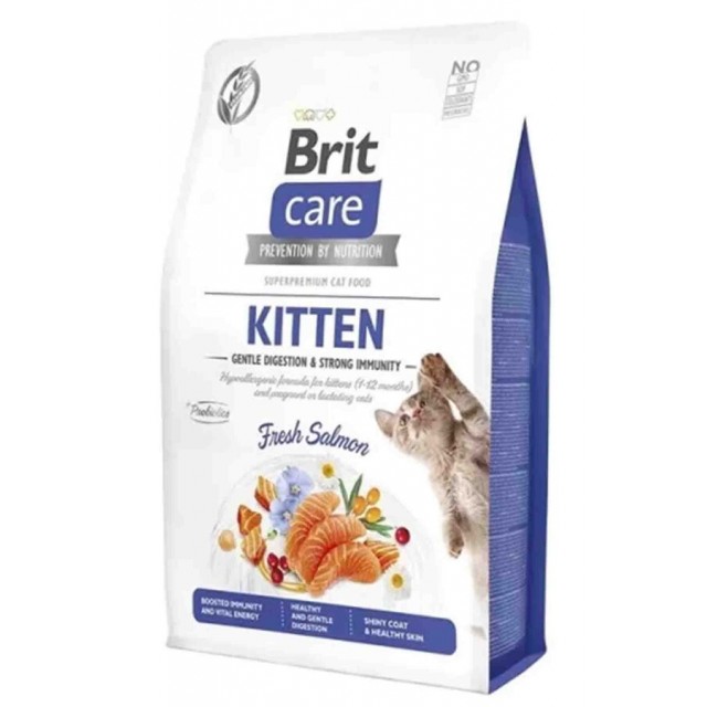 Brit Care Gentle Digestion & Strong Immunity Somonlu Tahılsız Yavru Kedi Maması 2kg