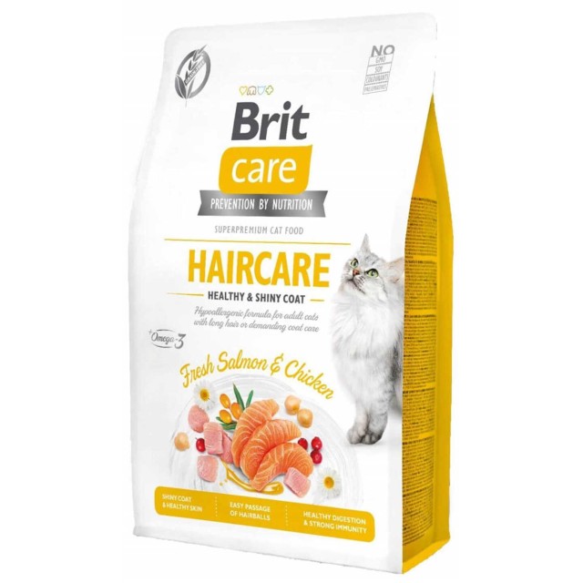 Brit Care Haircare Deri ve Tüy Sağlığı için Tahılsız Tavuk ve Somonlu Yetişkin Kedi Maması 2kg