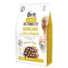 Brit Care Haircare Raw Delight Yetişkin Kediler İçin Somon ve Dondurularak Kurutulmuş Hindi Etli Mama 2kg