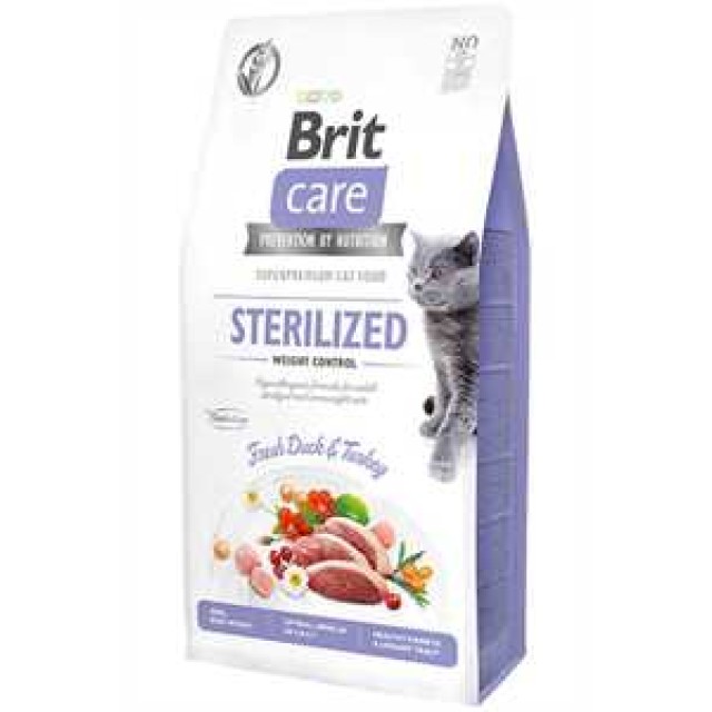 Brit Care Tahılsız Hipoalejenik Kilo Kontrolü için Ördekli Kısırlaştırılmış Kedi Maması 7kg