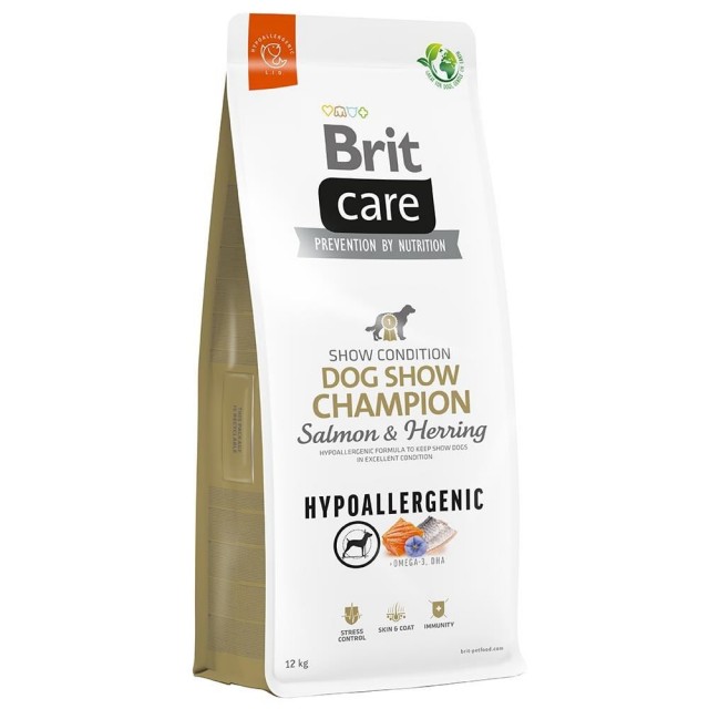 Brit Care Hypoallergenic Dog Show Champion Somonlu ve Ringa Balıklı Yetişkin Köpek Maması 12 kg