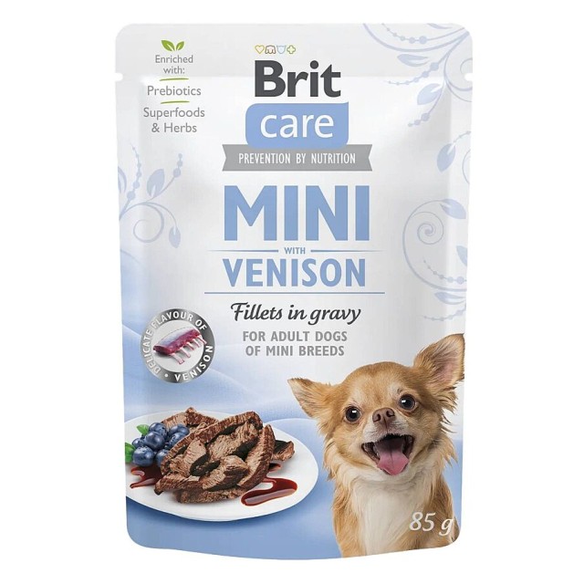 Brit Care Sos İçinde Geyik Etli Küçük Irk Yetişkin Köpekler İçin Fileto Parçaları 85gr