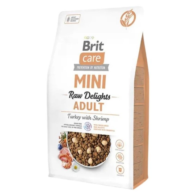 Brit Care Mini Raw Delights Hindili ve Karidesli Küçük Irk Yetişkin Köpek Maması 2 kg