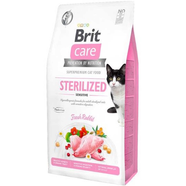 Brit Care Sindirim Sistemi Destekleyici Tavşan Etli Tahılsız Kısırlaştırılmış Kedi Maması 2kg