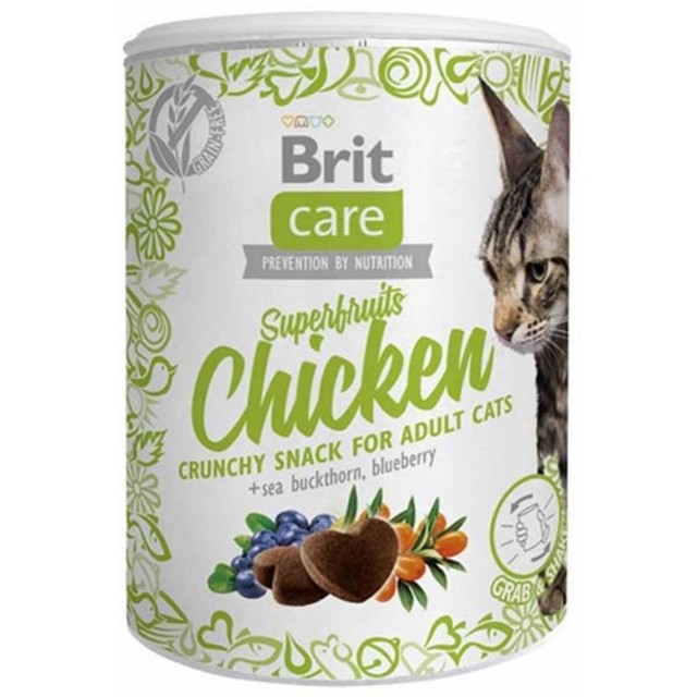 Brit Care Snack Superfruits Tavuklu ve Yabanmersinli Kedi Ödül Maması 100gr