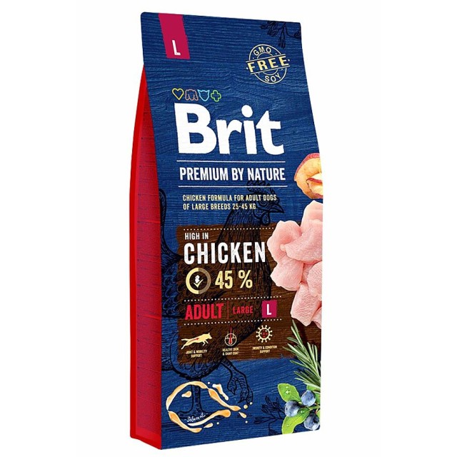 Brit Premium by Nature Adult Tavuklu Büyük Irk Yetişkin Köpek Maması 15kg