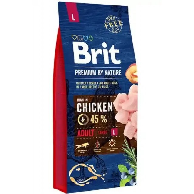 Brit Premium by Nature Adult Tavuklu Büyük Irk Yetişkin Köpek Maması 15kg