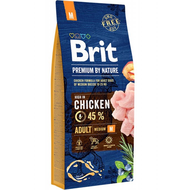 Brit Premium by Nature Adult Tavuklu Orta Irk Yetişkin Köpek Maması 15kg