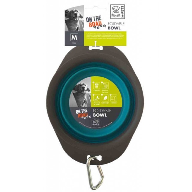 M-Pets On The Road Katlanabilen Mama Kabı 750ml (M) Turkuaz / Kahverengi
