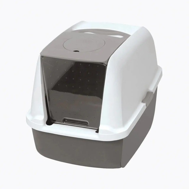 Catit Kapalı Kedi Tuvaleti Beyaz Gri 57x46x39