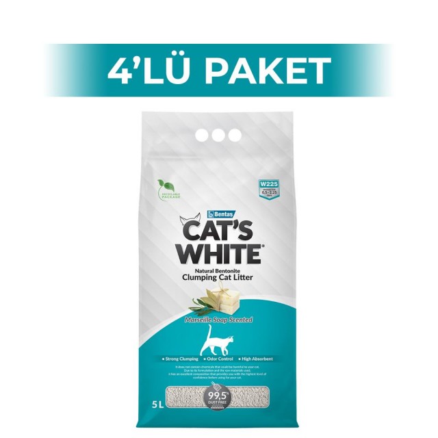 Cat's White Sabunlu Kedi Kumu 5 lt 4 Adet