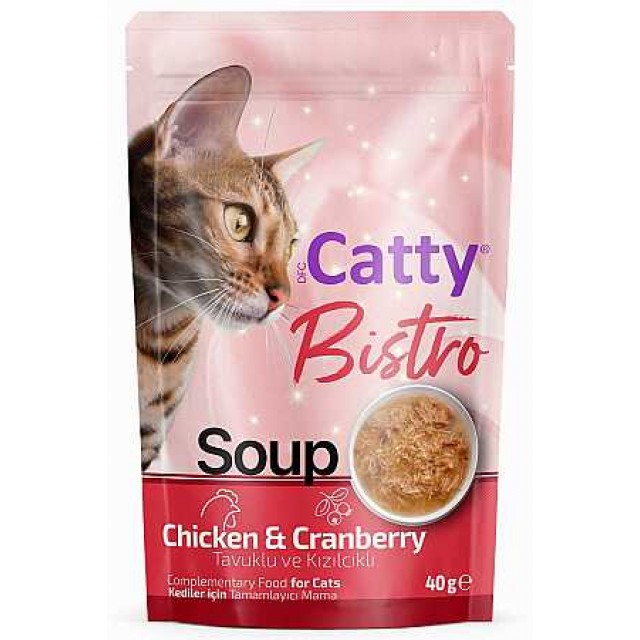 Catty Bistro Tavuklu ve Kızılcıklı Kedi Çorbası 40gr