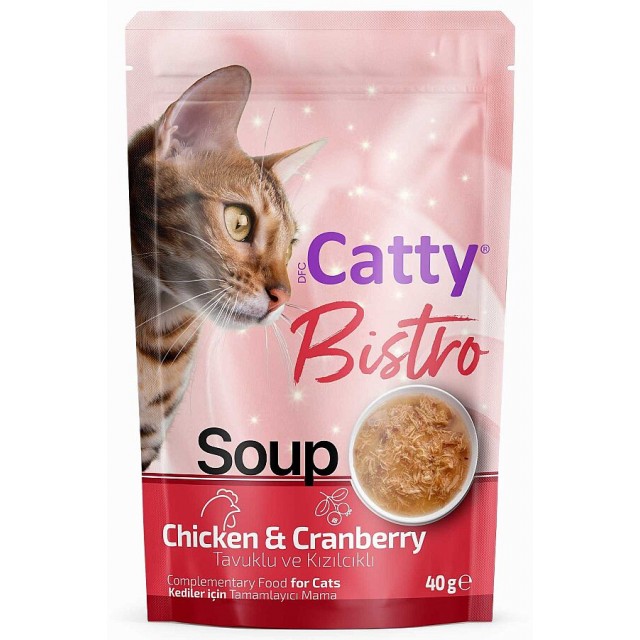 Catty Bistro Tavuklu ve Kızılcıklı Kedi Çorbası 40gr