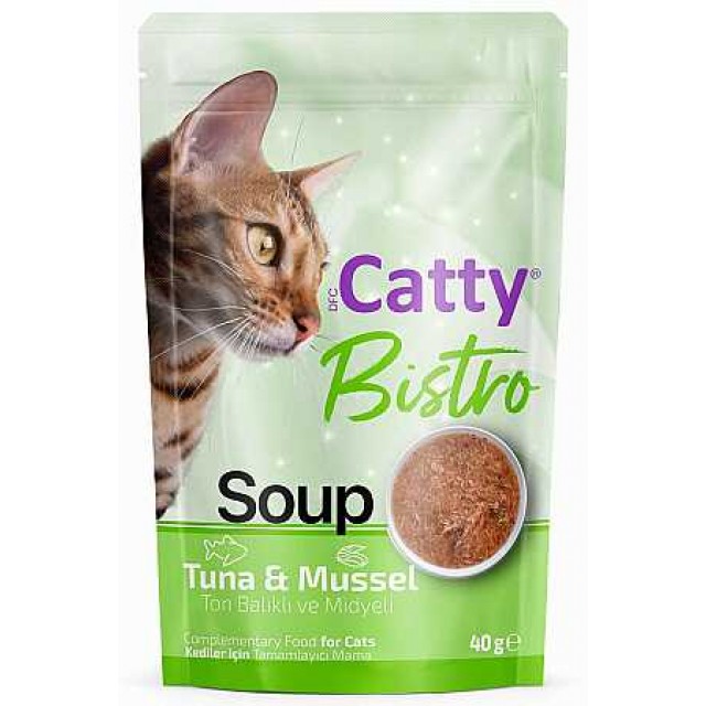 Catty Bistro Ton Balıklı ve Midyeli Kedi Çorbası 40gr