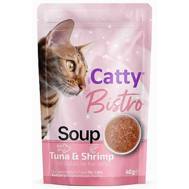 Catty Bistro Ton Balıklı ve Karidesli Kedi Çorbası 40gr