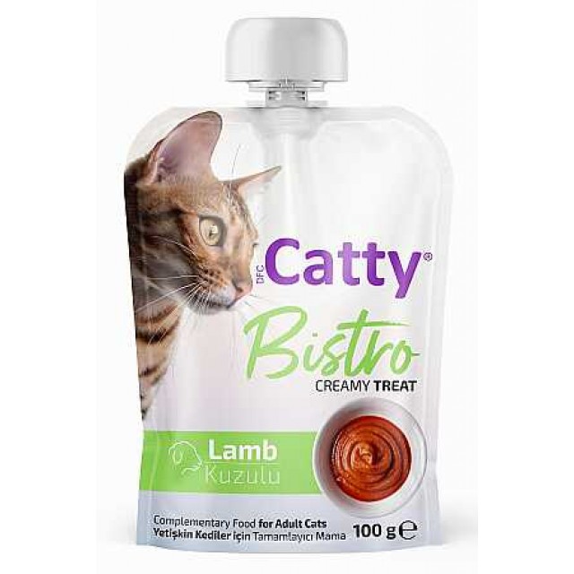 Catty Bistro Kuzu Etli Yetişkin Kediler İçin Sıvı Kedi Ödül Maması 100gr