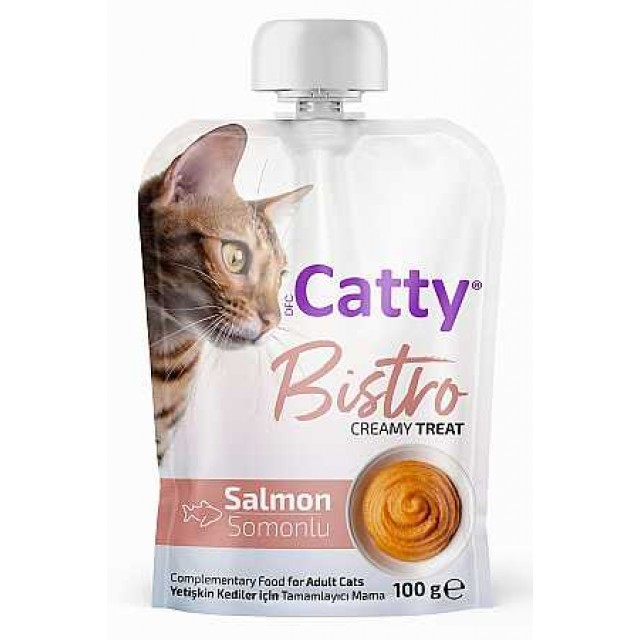 Catty Bistro Somon Balıklı Yetişkin Kediler İçin Sıvı Kedi Ödül Maması 100gr