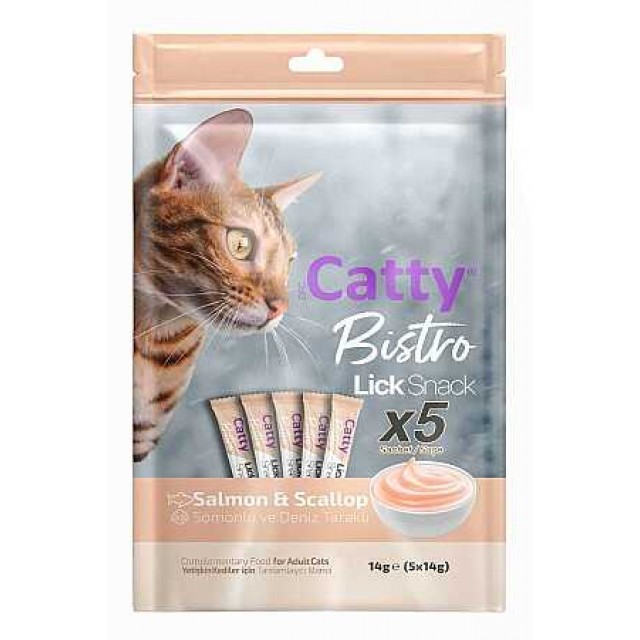Catty Bistro Somonlu ve Deniz Taraklı Kedi Krema Ödülü 5x14gr