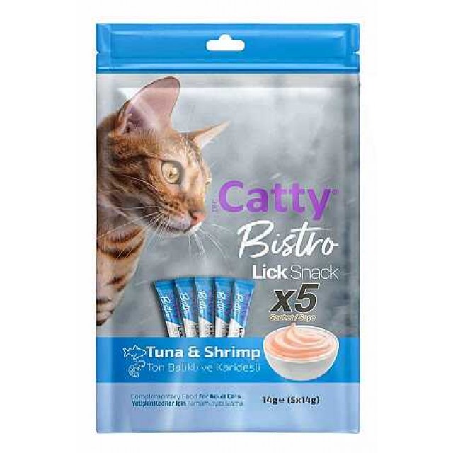 Catty Bistro Ton Balıklı ve Karidesli Kedi Krema Ödülü 5x14gr