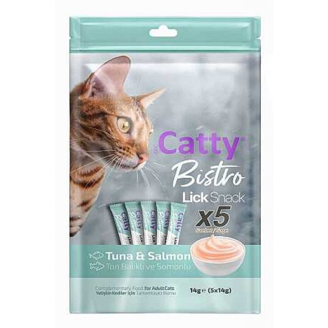 Catty Bistro Ton Balıklı ve Somonlu Kedi Krema Ödülü 5x14gr