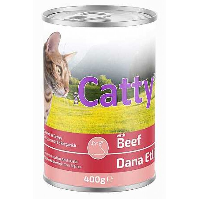 Catty Sos İçerisinde Dana Etli Yetişkin Kedi Konservesi 400gr