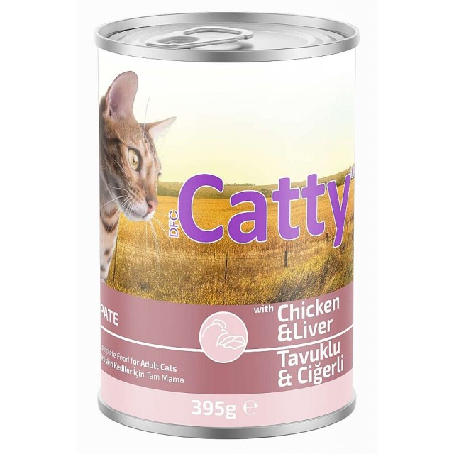 Catty Pate Tavuklu ve Ciğerli Yetişkin Kedi Konservesi 395gr