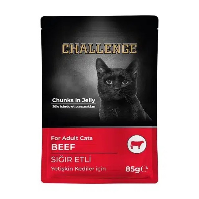 Challenge Sığır Etli Yetişkin Kedi Yaş Mama 85 gr