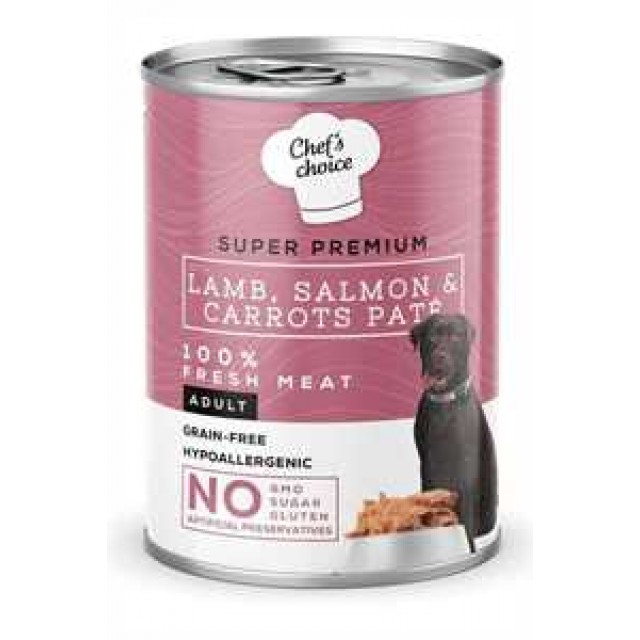 Chefs Choice Kuzulu Somonlu ve Havuçlu Yetişkin Köpek Konservesi 400gr