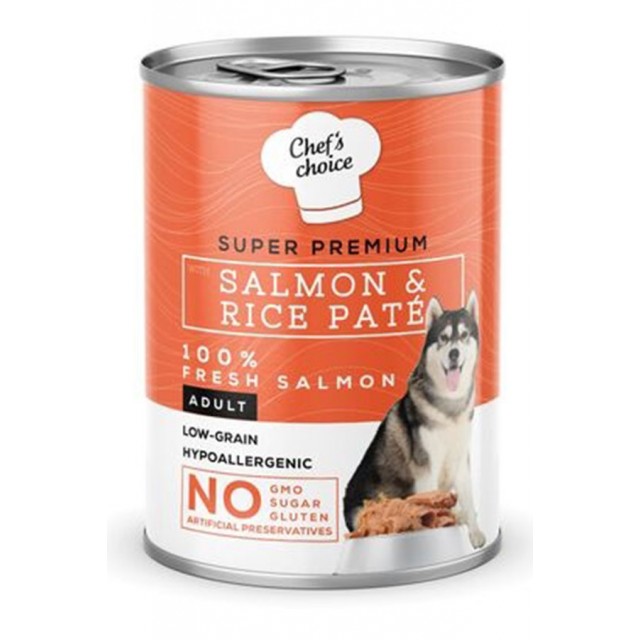 Chefs Choice Somonlu ve Pirinçli Yetişkin Köpek Konservesi 400gr