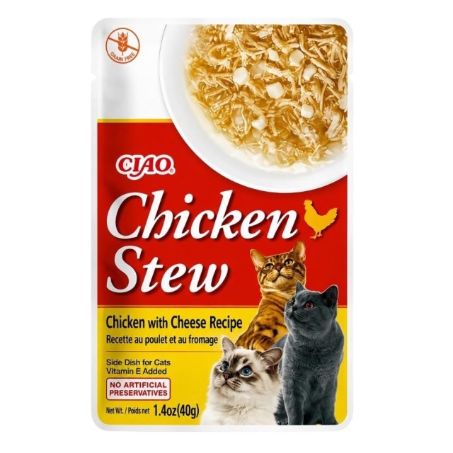 Ciao Chicken Stew Tavuk Güveç ve Peynirli Yaş Kedi Maması 40 gr