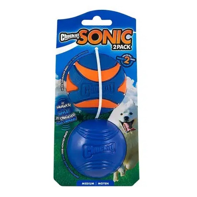 Chuckit Sonic Sesli Köpek Oyun Topu Orta Boy 2li