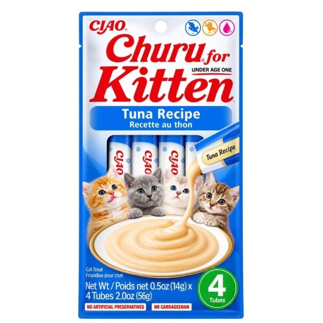 Ciao Churu Cream Kitten Ton Balıklı Yavru Kedi Krema Ödül Maması 4x14 gr