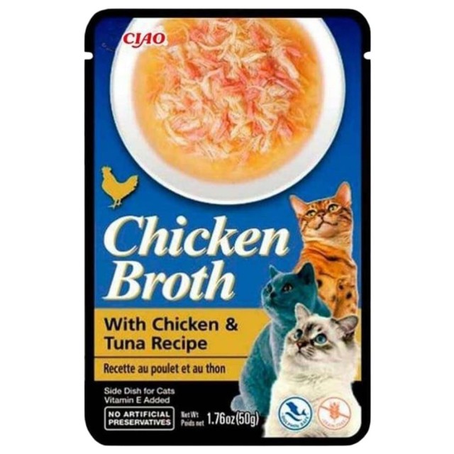 Ciao Inaba Chicken Broth Tavuk Sulu ve Ton Balıklı Kedi Çorbası 50 gr