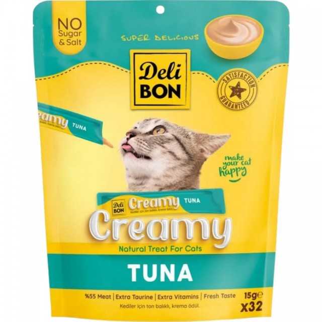 Delibon Creamy Tuna Ton Balıklı Sıvı Kedi Ödülü 32x15 Gr