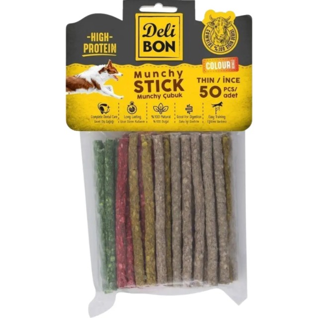 Delibon Munchy Stick İnce Çubuk Köpek Ödülü 50 Li Paket