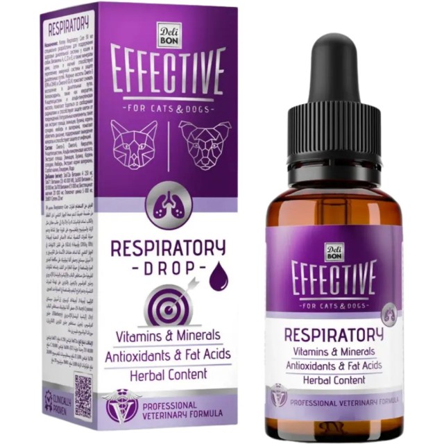 Delibon Respiratory Kedi ve Köpek Solunum Sitem Desteği Takviye Damlası 50 ML
